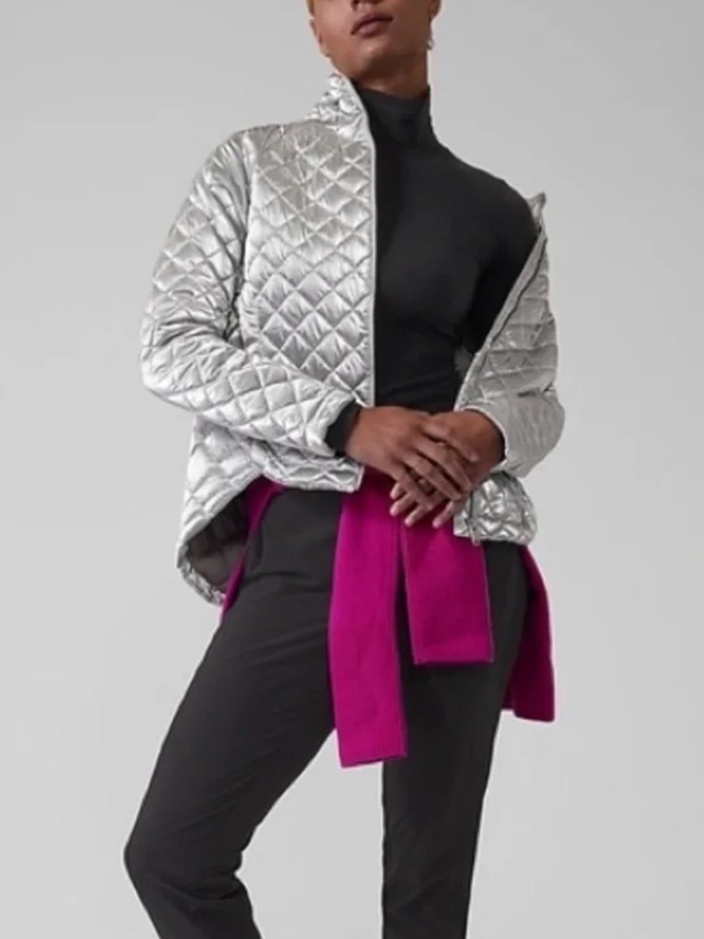Athleta Whisper Featherless Metallic Jacket